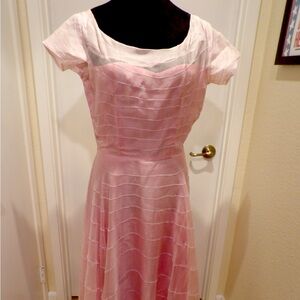 Pink Dress with Underlay, Fitted Bodice and Full Skirt